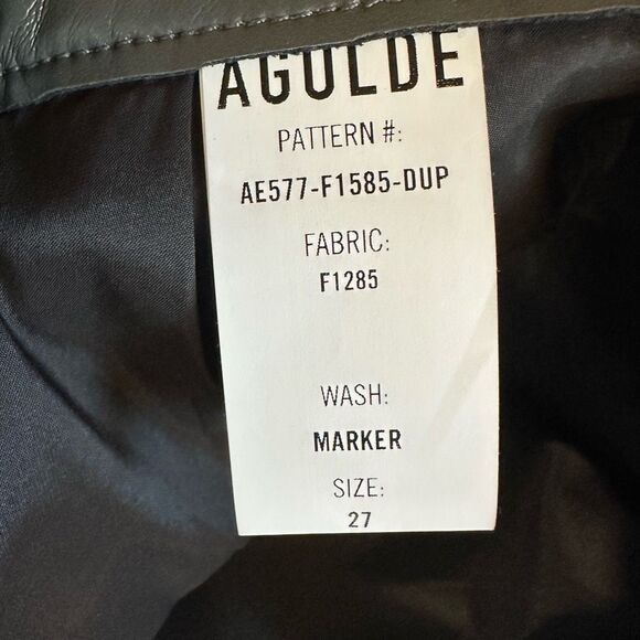 NWT Agolde‎ Black Leather Jorts Low Rise Marker Sz 27 - Picture 6 of 6